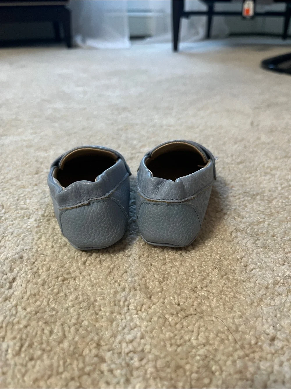 Janie and Jack Light Blue Baby Penny Loafers Sz. 6-12m
